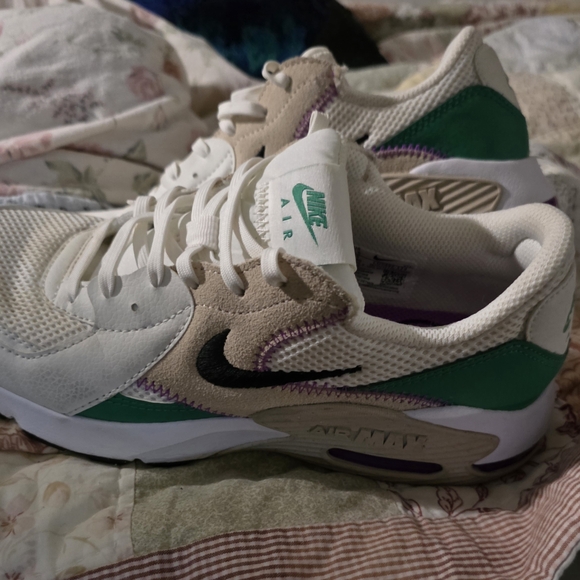 Nike Air Max Women's Sneakers - White, Green, Tan, Purple - Picture 2 of 4